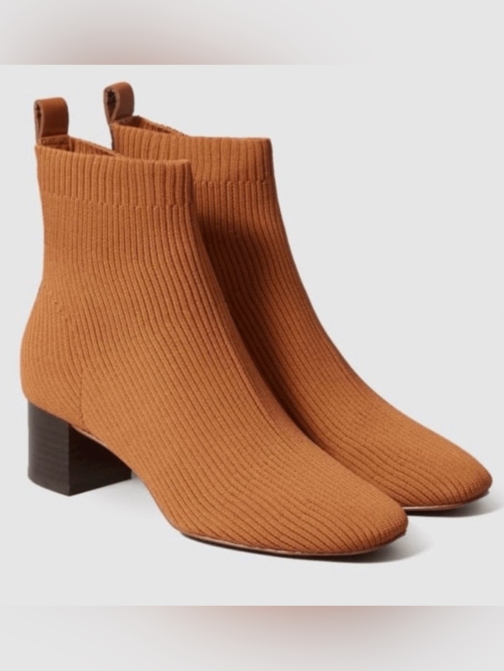 Everlane The Glove Boot Toffee Rib Knit Ankle Boot Size 10